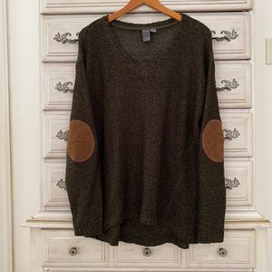 Olive Elbow Patch Sweater